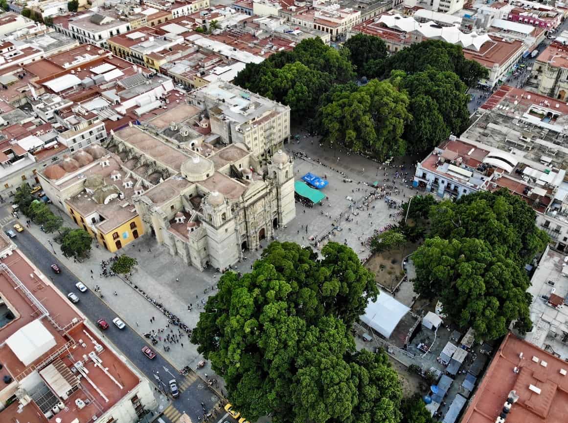 Oaxaca Zocalo Aerial