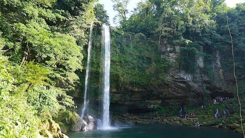 Waterfalls at Misol-Ha in Chiapas, Mexico.