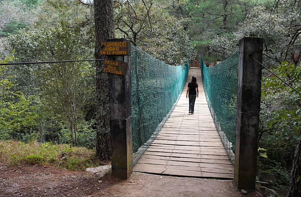 Don't play on this rickety bridge in Arcotete Park in Chiapas, Mexico.