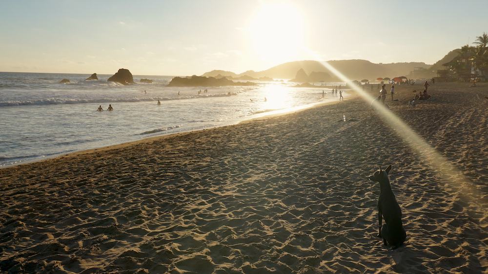 Sunset in San Agustinillo near Playa Zipolite and Mazunte in Oaxaca, Mexico