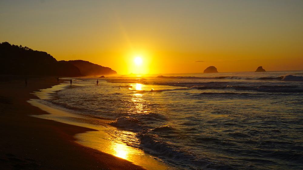 Sunset from Playa San Agustinillo, a beautiful beach in Oaxaca, Mexico near Mazunte