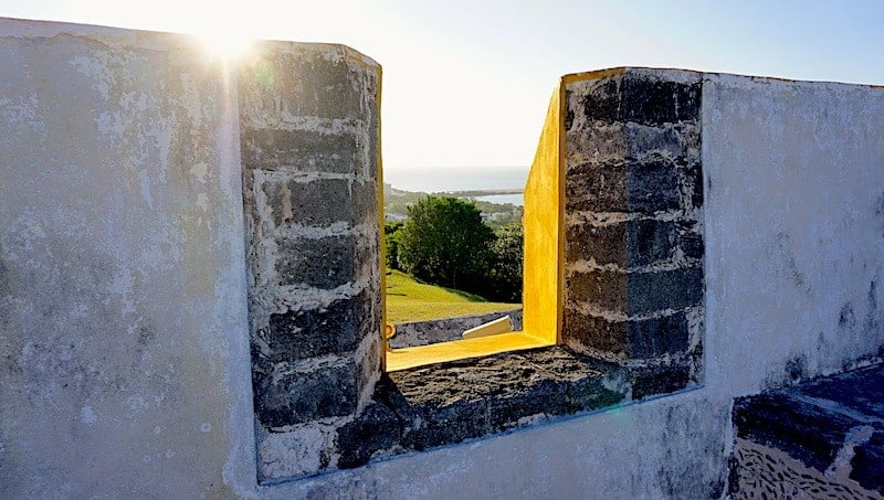 The view from a bastion at Fuerte San Juan in Campeche Mexico