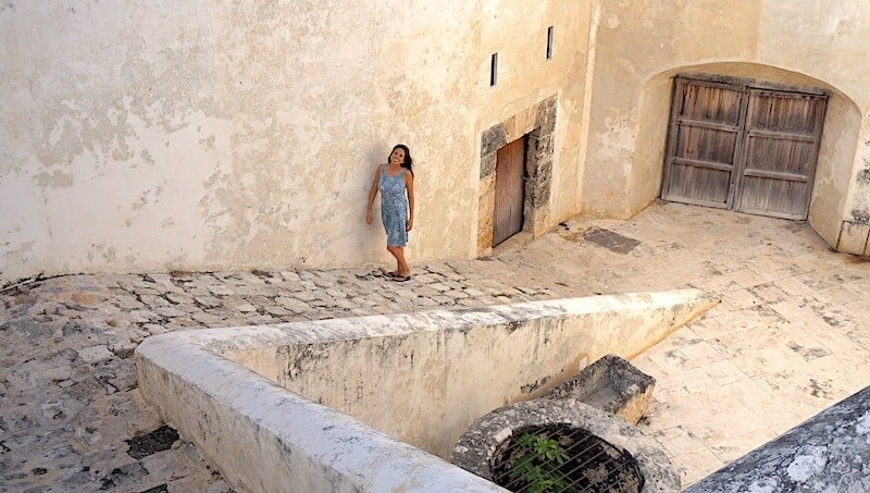 Kristina exploring some of Camepche points of interest along the fortified walls.