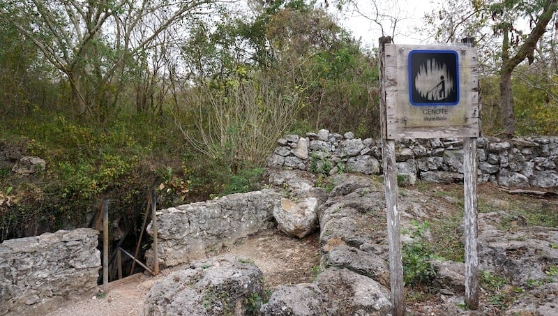 A sign for the cenotes Cuzama