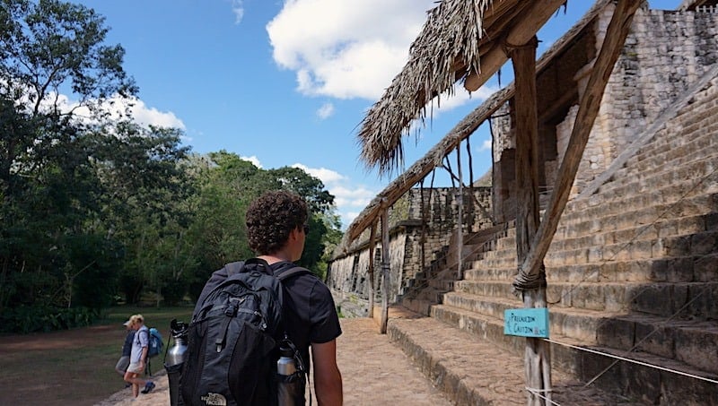 Michael at the base of the Ek Balam ruin site