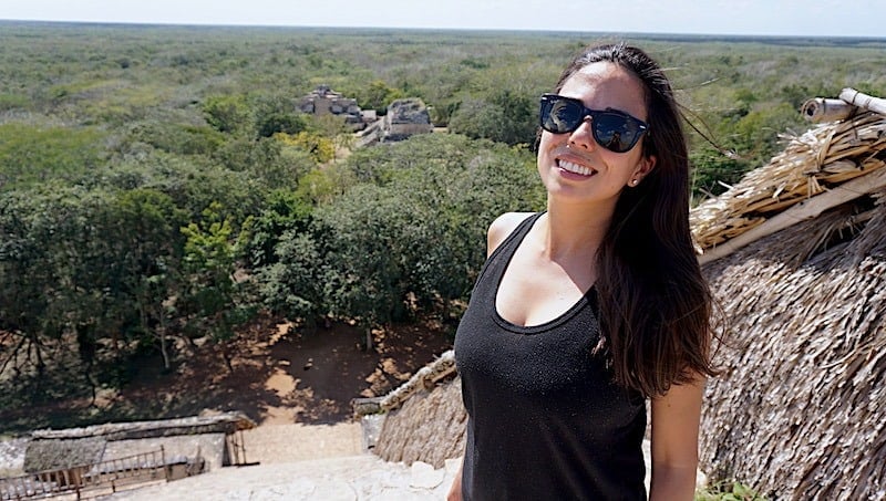 Kristina at the top of the tallest pyramid at Ek Balam