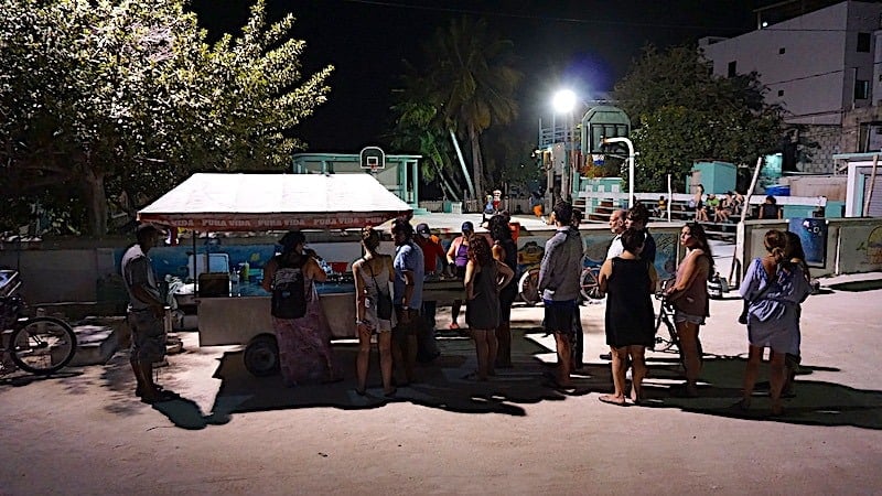 The line at the papusa stand