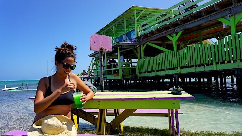 Kristina enjoying a Lizard Juice drink near The Split