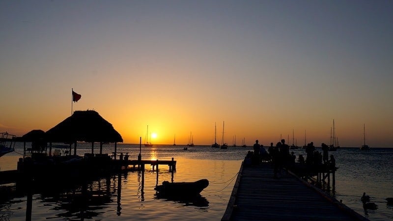Sunset in Caye Caulker Belize at Iguana Reef Inn