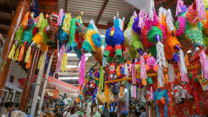 Piñatas at the market in Comitan, Chiapas, Mexico