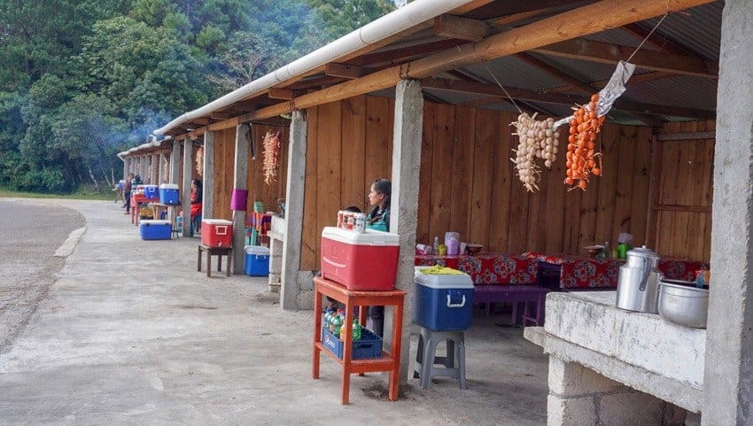 Food Stalls at Lago Tziscao Overlook in Lagunas de Montebello, Chiapas, Mexico