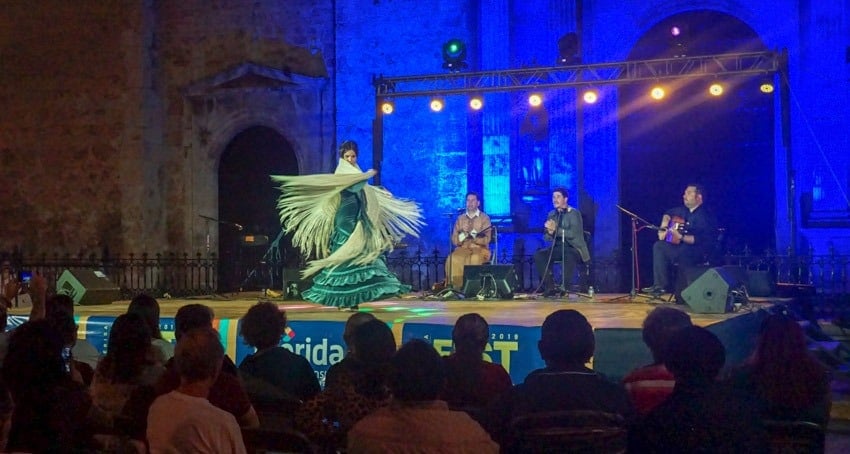 One of dancers at an event held in Plaza Grande in Merida