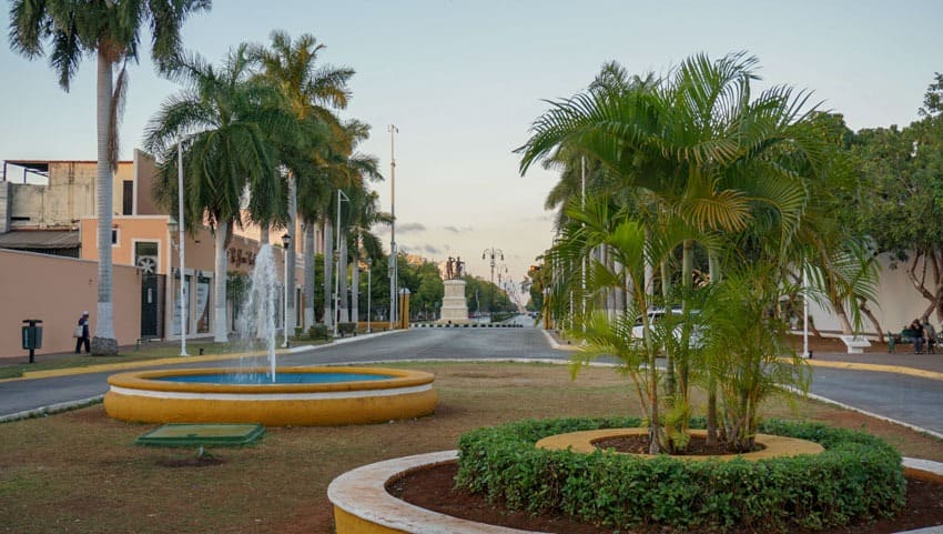 A lovely fountain near the end of Pasejo de Montejo in Merida, Mexico