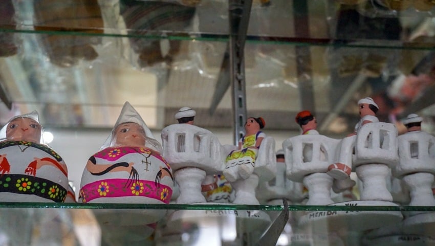 Some small sculptures at the markets in Merida
