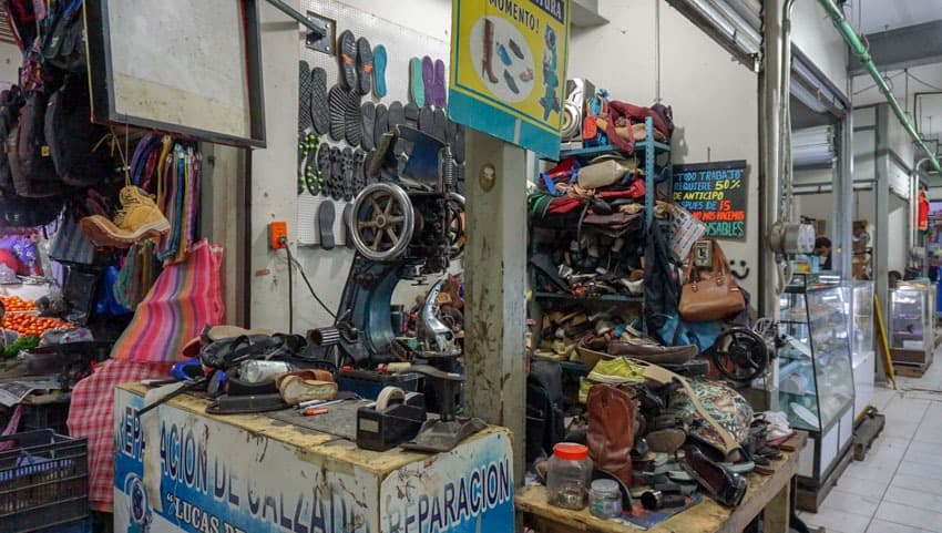 One of the cobblers stalls at El Mercado San Benito