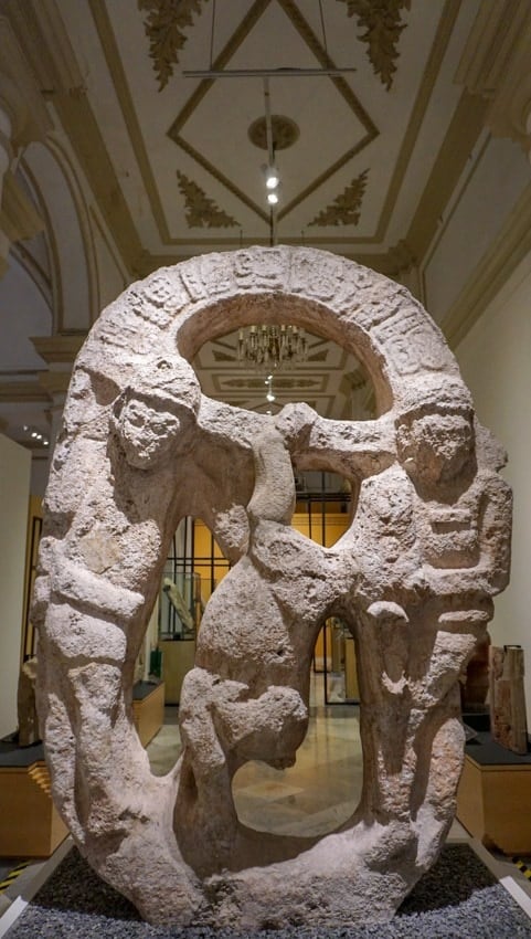 A large sculpture in the Museum of History in Merida, Mexico