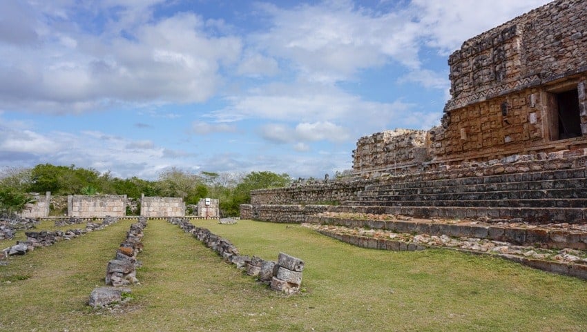 The many masks at Kabah on the Ruta Puuc near Merida