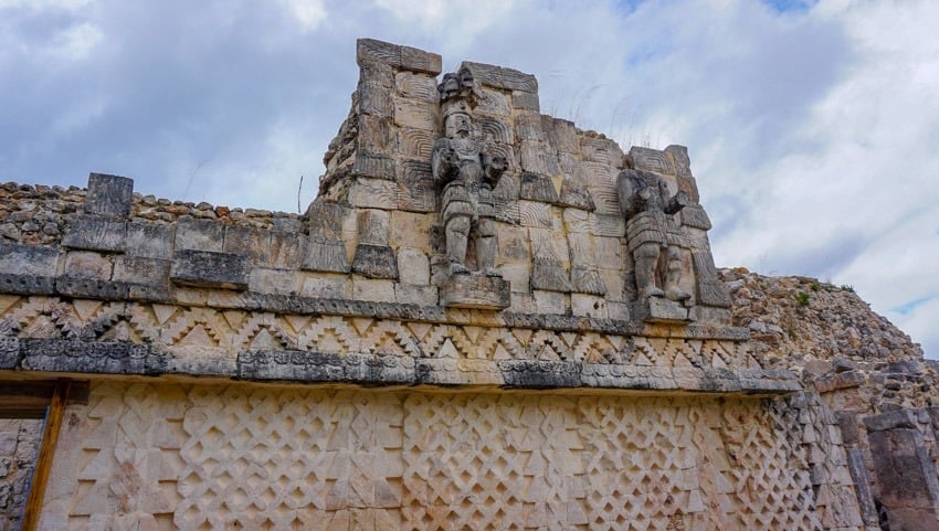 The two main statues at Kabah in Yucatan, Mexico