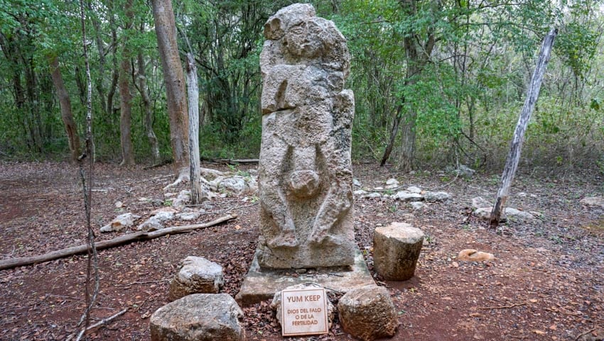 The fertility god in Sayil on the Puuc Route