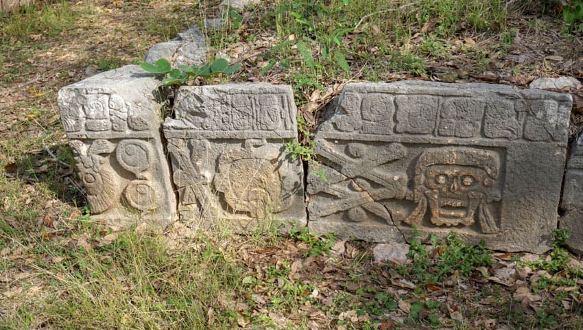 The Cemetary veneers at Uxmal ruins near Merida, Yucatan