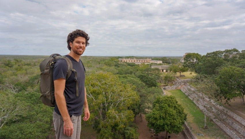 Michael on top of the Great Pyramid at Uxmal