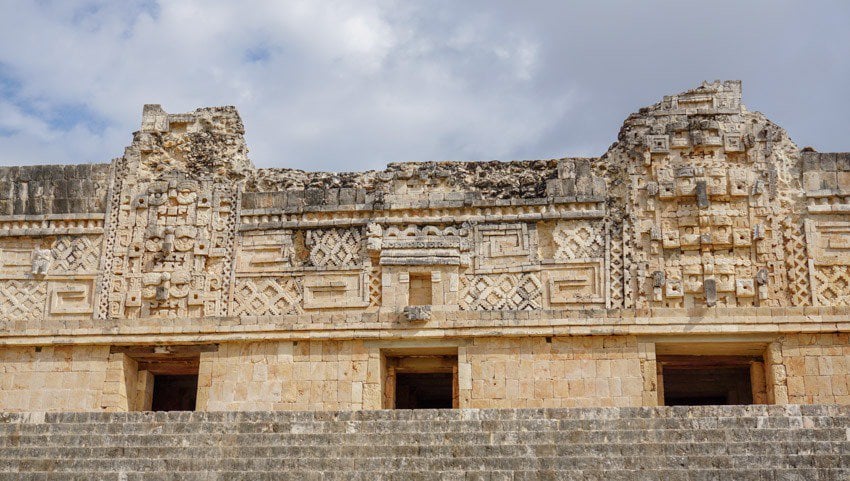 Some of the veneers at Quadrangle of the Nuns at Uxmal near Merida, Yucatan