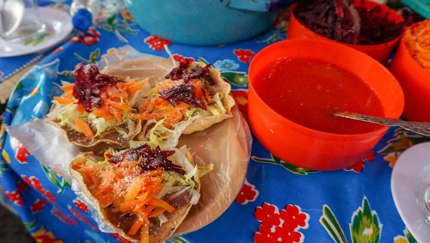 chalupas in San Cristobal de las Casas, Chiapas, Mexico