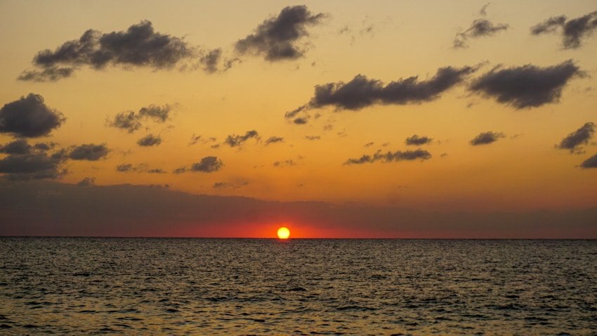The sunset from The Money Bar on Cozumel, Mexico