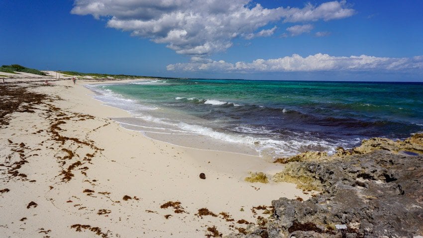 The sandy area at Punta Morena in Cozumel, Mexico