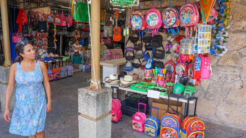 Some of the market stands in Cozumel