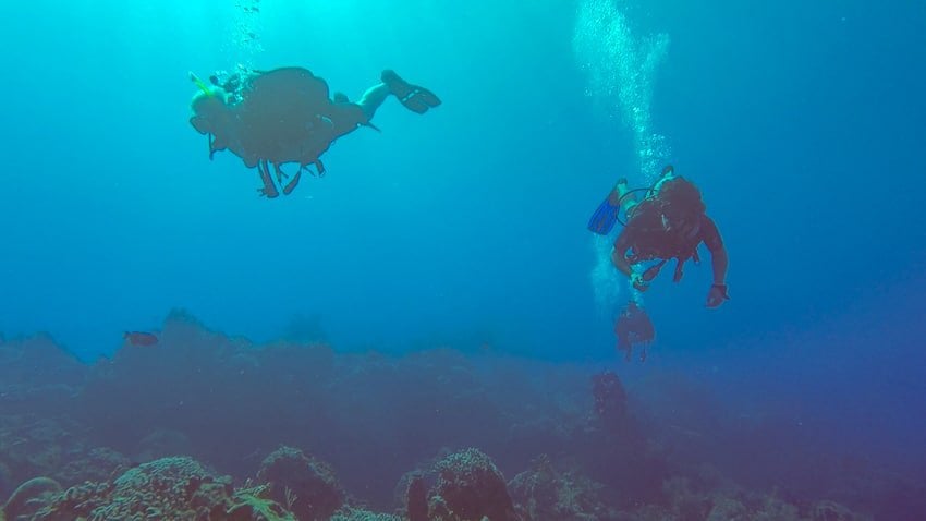 Michael scuba diving in Cozumel