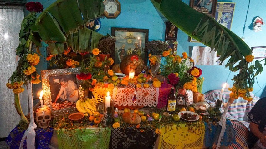 Dia de Muertos Altar in Oaxaca, Mexico