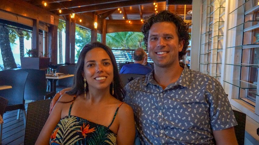 Michael and Kristina at Maya Beach Hotel Bistro near Placencia