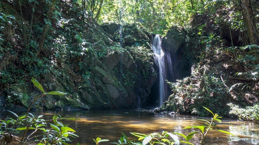 The waterfall in Cockscomb Basin Wildlife Preserve