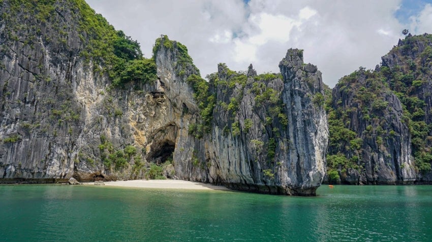 One of the beach areas we stopped at during our cruise ship tour of Ha Long Bay near Cat Ba Island