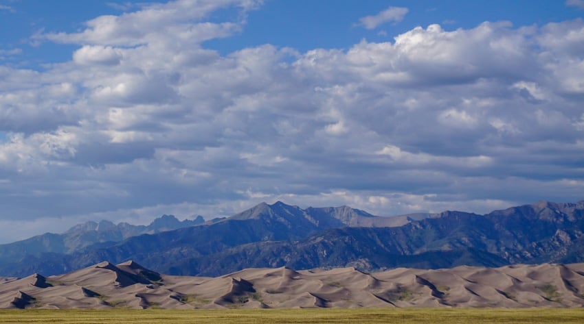 The Great Sand Dunes National Park as seen by the entrance