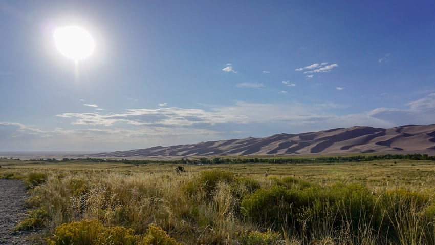 A view from behind the visitor's center at the Great Sand Dunes National Park
