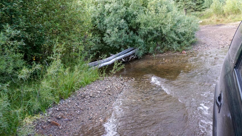 One of the Medano Creek crossings encountered on the Primitive Road to the campsite at Great Sand Dunes Preserve