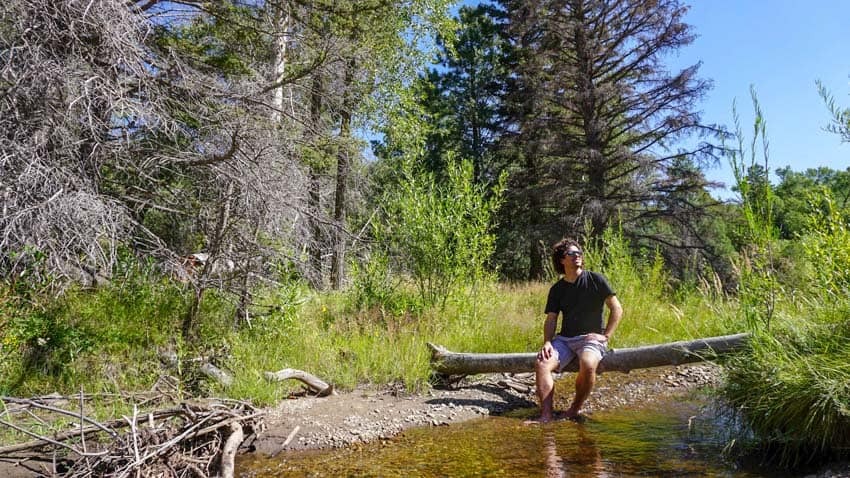 Michael enjoying the Medano Creek after driving up the Primitive Road to a more secluded campsite