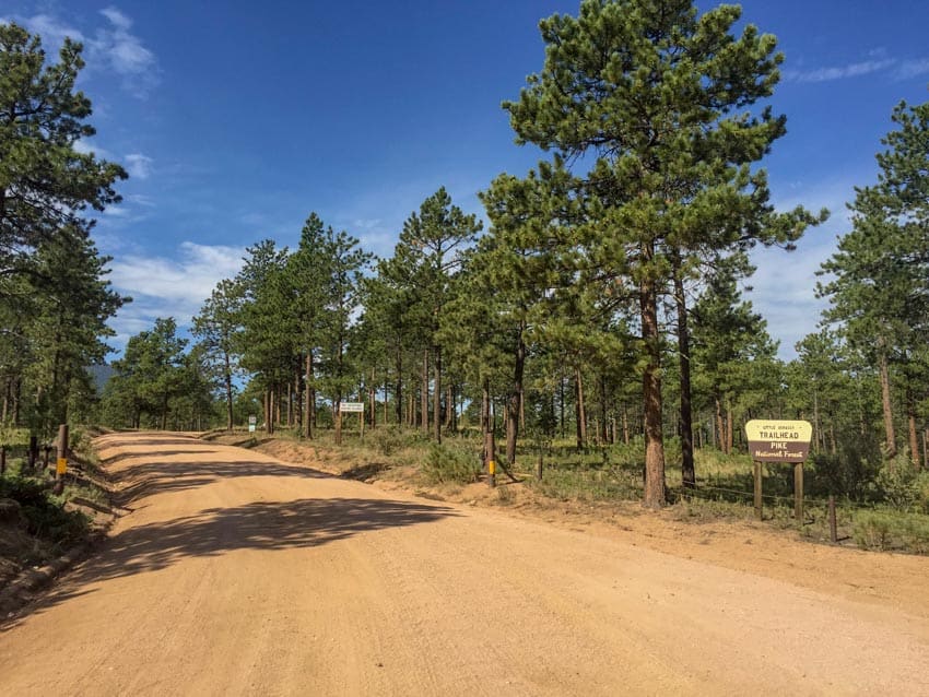 A forest service road leading to our campsite north of Manitou Springs