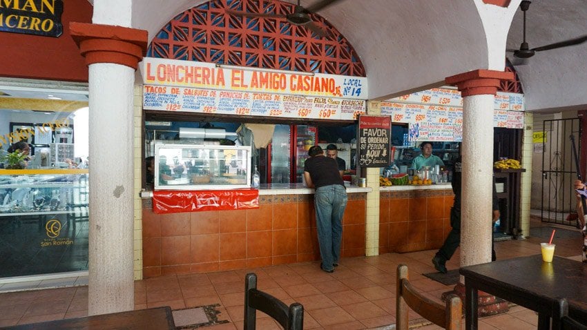 Eating lunch at Casiano's in Valladolid, Yucatan