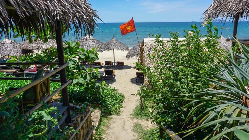 The view looking out from Soul Kitchen in Cam An beach area