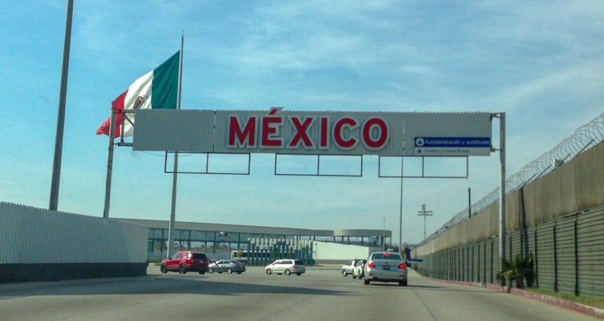 One of the signs as you enter Mexico from California