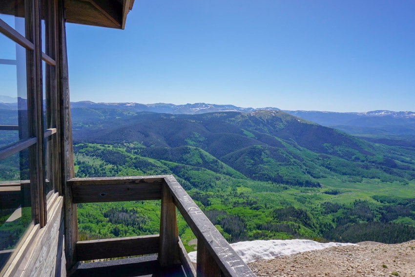 The view from the summit hut at Hanh's Peak near Steamboat Springs, Colorado