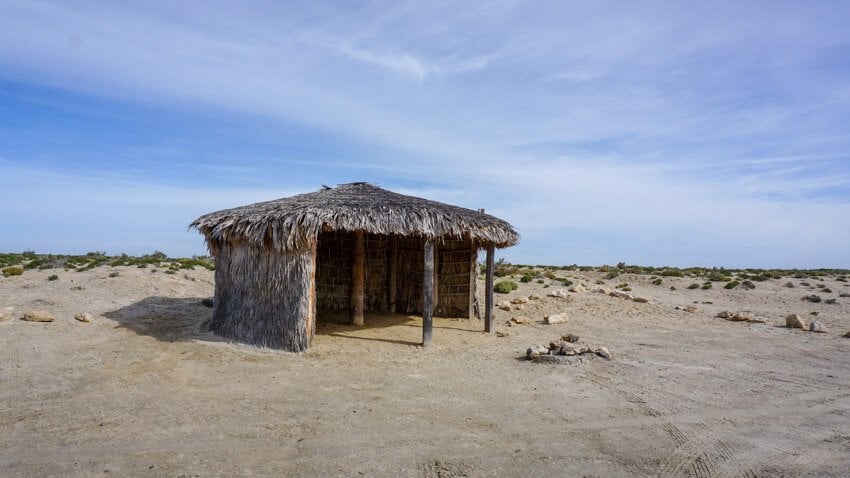 One of the large palapas at Laguna Ojo de Liebre close to Guerro Negro
