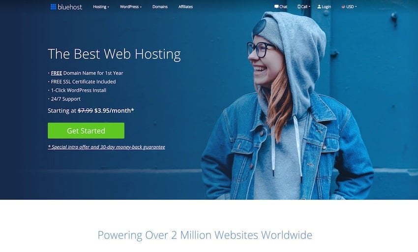 Blog hosting by Bluehost
