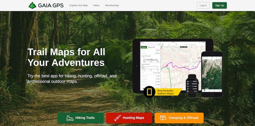 Gaia Camping App Screenshot