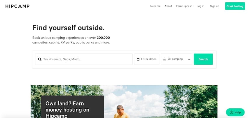 Hipcamp Camping App Screenshot