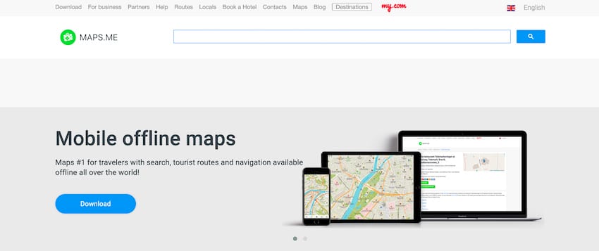 Maps.me Camping App Screenshot