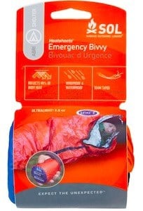 bivy sack for use as emergency shelter